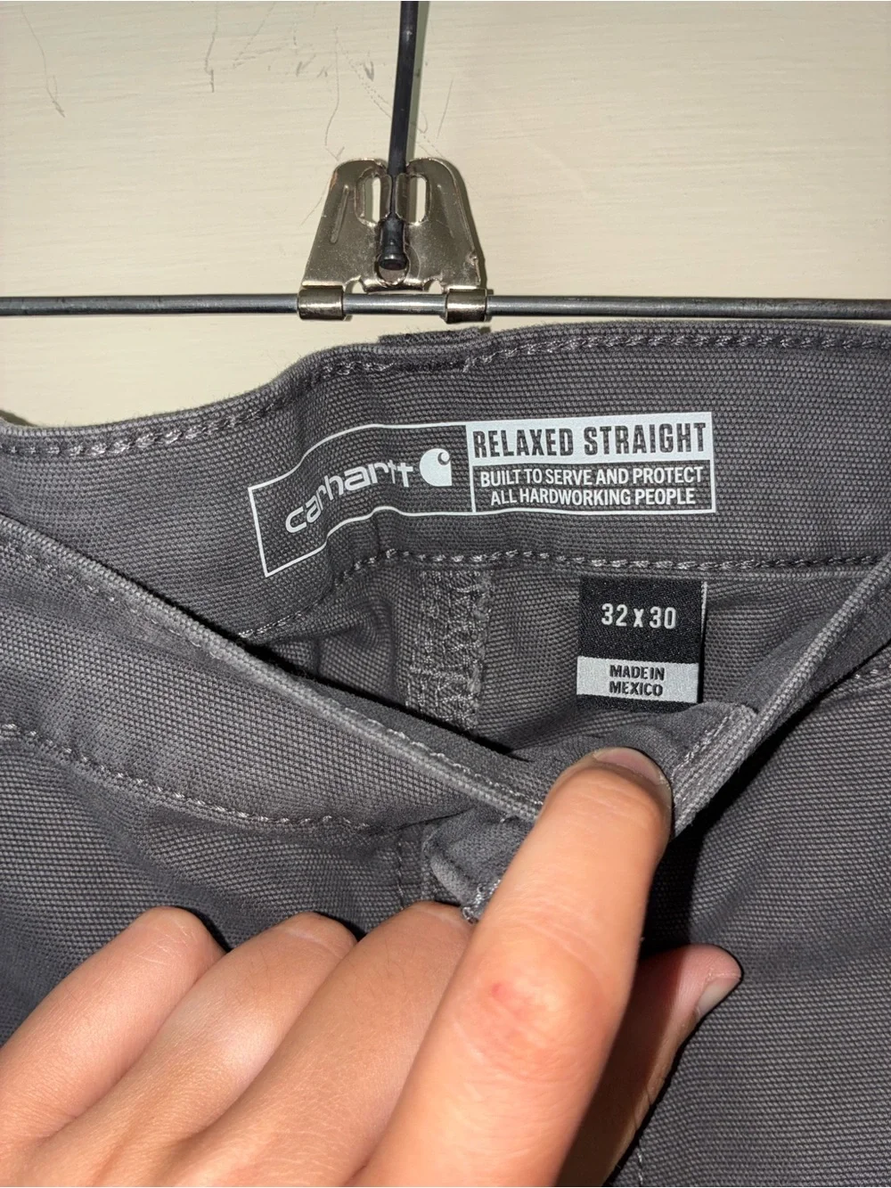 Carhartt Rugged Relaxed Straight Work Pants Men’s 32 x 30 Gray Canvas Workwear